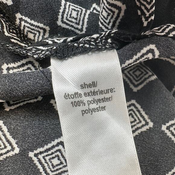 Maurices Duster Top SZ M Button Up Collared Black Geometric Tank Tunic Dress Top - Picture 8 of 8